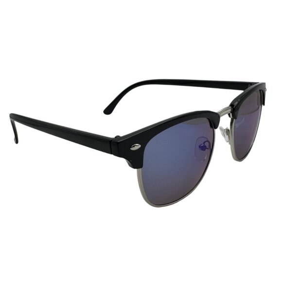 9027 | Blue Mirror Browline Sunglasses - Picture 2 of 5